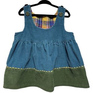Garnet Hill Corduroy Toddler Girls Pinafore Dress Size 2 Vintage